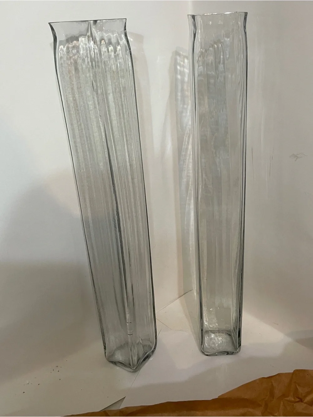 Lark Manor 2-PC Montoursville Metal  Wall Sconces W/Ribbed Glass Vases 29”
